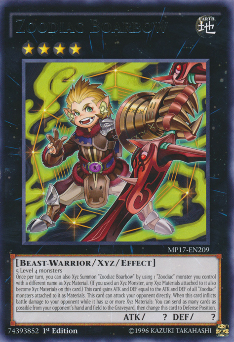 Zoodiac Boarbow [MP17-EN209] Rare - Card Brawlers | Quebec | Canada | Yu-Gi-Oh!