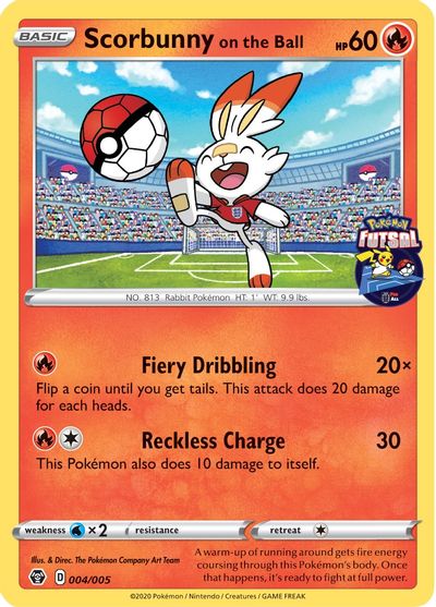 Scorbunny on the Ball (004/005) [Pokemon Futsal Collection] - Card Brawlers | Quebec | Canada | Yu-Gi-Oh!