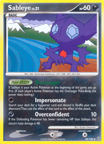 Sableye (48/100) [Diamond & Pearl: Stormfront] - Card Brawlers | Quebec | Canada | Yu-Gi-Oh!