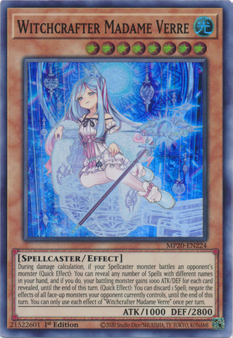 Witchcrafter Madame Verre [MP20-EN224] Super Rare - Card Brawlers | Quebec | Canada | Yu-Gi-Oh!