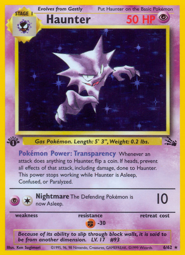 Haunter (6/62) [Fossil 1st Edition] - Card Brawlers | Quebec | Canada | Yu-Gi-Oh!