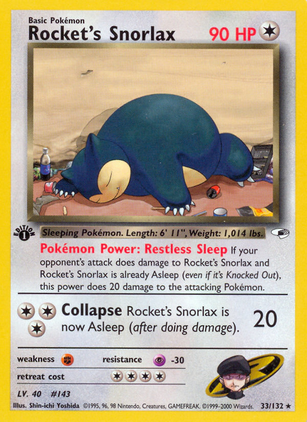 Rocket's Snorlax (33/132) [Gym Heroes 1st Edition] - Card Brawlers | Quebec | Canada | Yu-Gi-Oh!