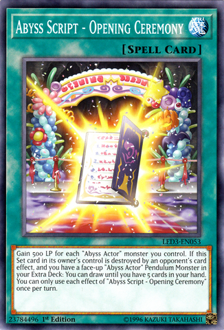 Abyss Script - Opening Ceremony [LED3-EN053] Common - Card Brawlers | Quebec | Canada | Yu-Gi-Oh!
