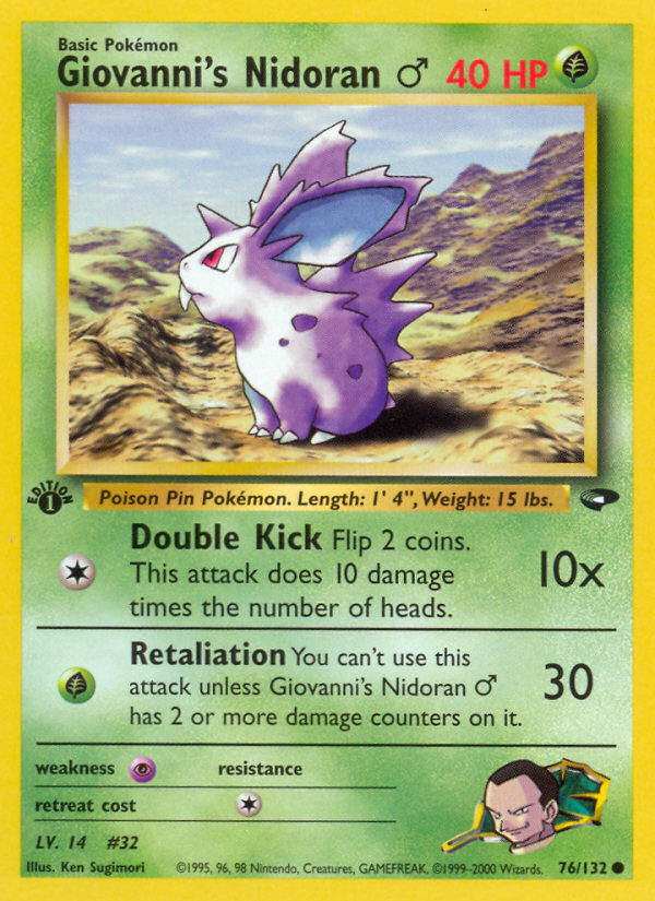 Giovanni's Nidoran (76/132) (Male) [Gym Challenge 1st Edition] - Card Brawlers | Quebec | Canada | Yu-Gi-Oh!