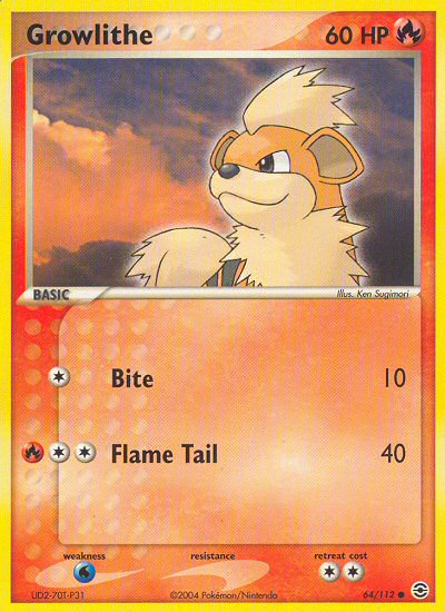 Growlithe (64/112) [EX: FireRed & LeafGreen] - Card Brawlers | Quebec | Canada | Yu-Gi-Oh!