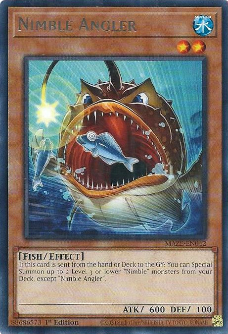 Nimble Angler [MAZE-EN042] Rare - Card Brawlers | Quebec | Canada | Yu-Gi-Oh!