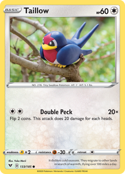Taillow (133/185) [Sword & Shield: Vivid Voltage] - Card Brawlers | Quebec | Canada | Yu-Gi-Oh!