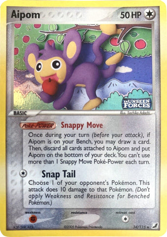 Aipom (34/115) (Stamped) [EX: Unseen Forces] - Card Brawlers | Quebec | Canada | Yu-Gi-Oh!